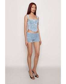 Velvet Tie Short | Hydrangea