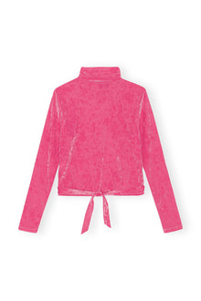 Velvet Wrap Blouse | Shocking Pink