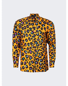 Versace | Men | Leopard Print Shirt | Orange