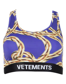 Vetements | Women | Chain Sports Bra | Royal Blue x Gold