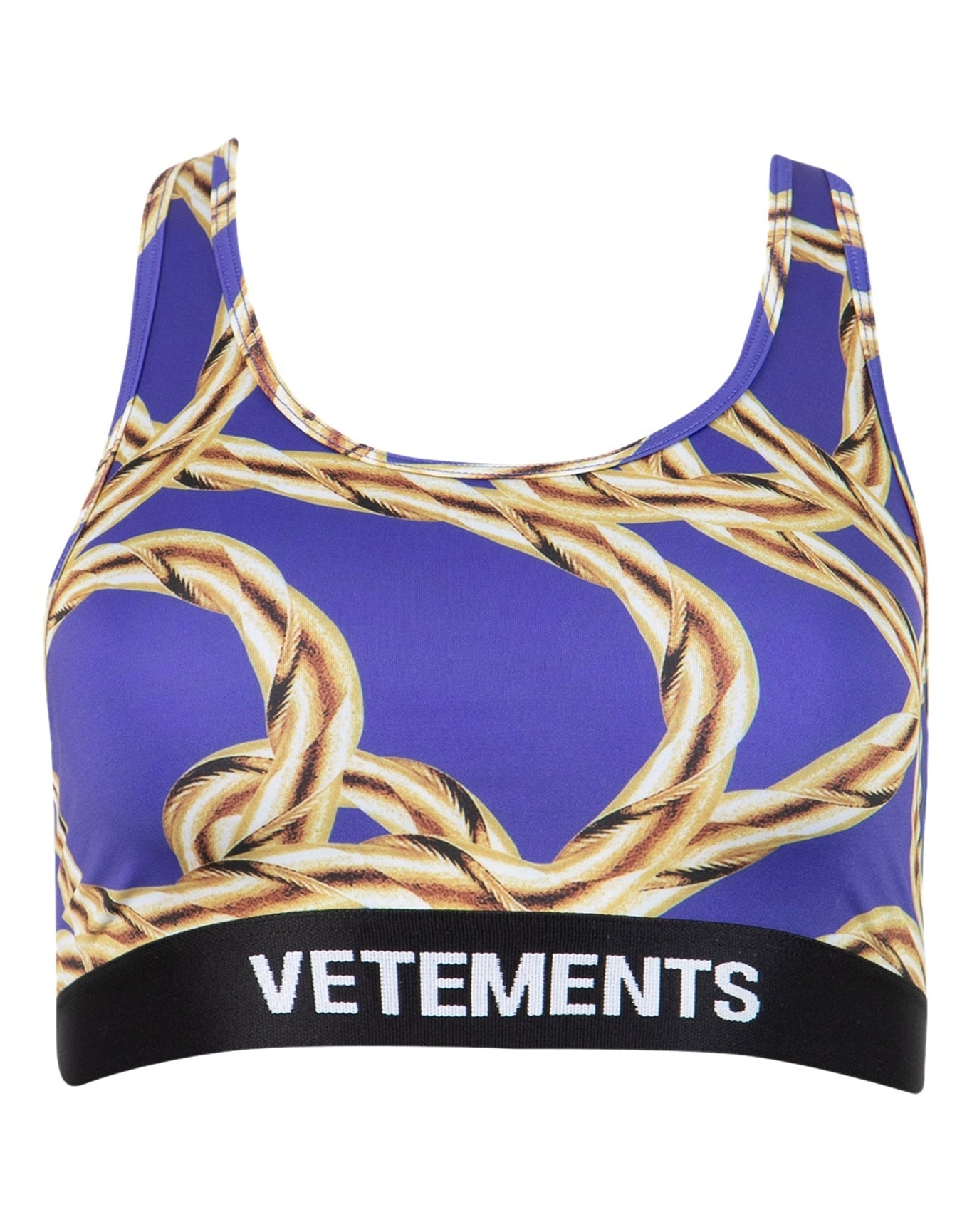Vetements | Women | Chain Sports Bra | Royal Blue x Gold