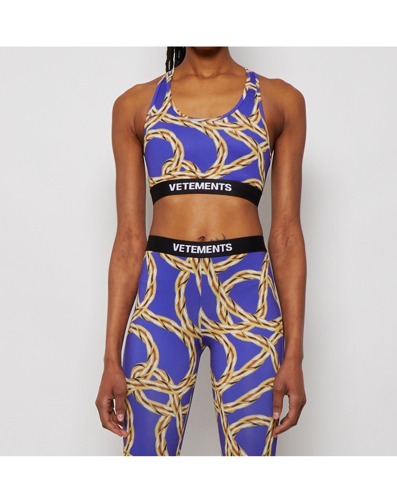 Vetements | Women | Chain Sports Bra | Royal Blue x Gold