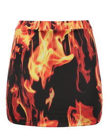 Vetements | Women | Fire Mini Skirt | Orange x Black