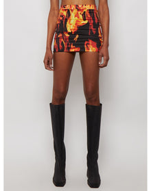 Vetements | Women | Fire Mini Skirt | Orange x Black