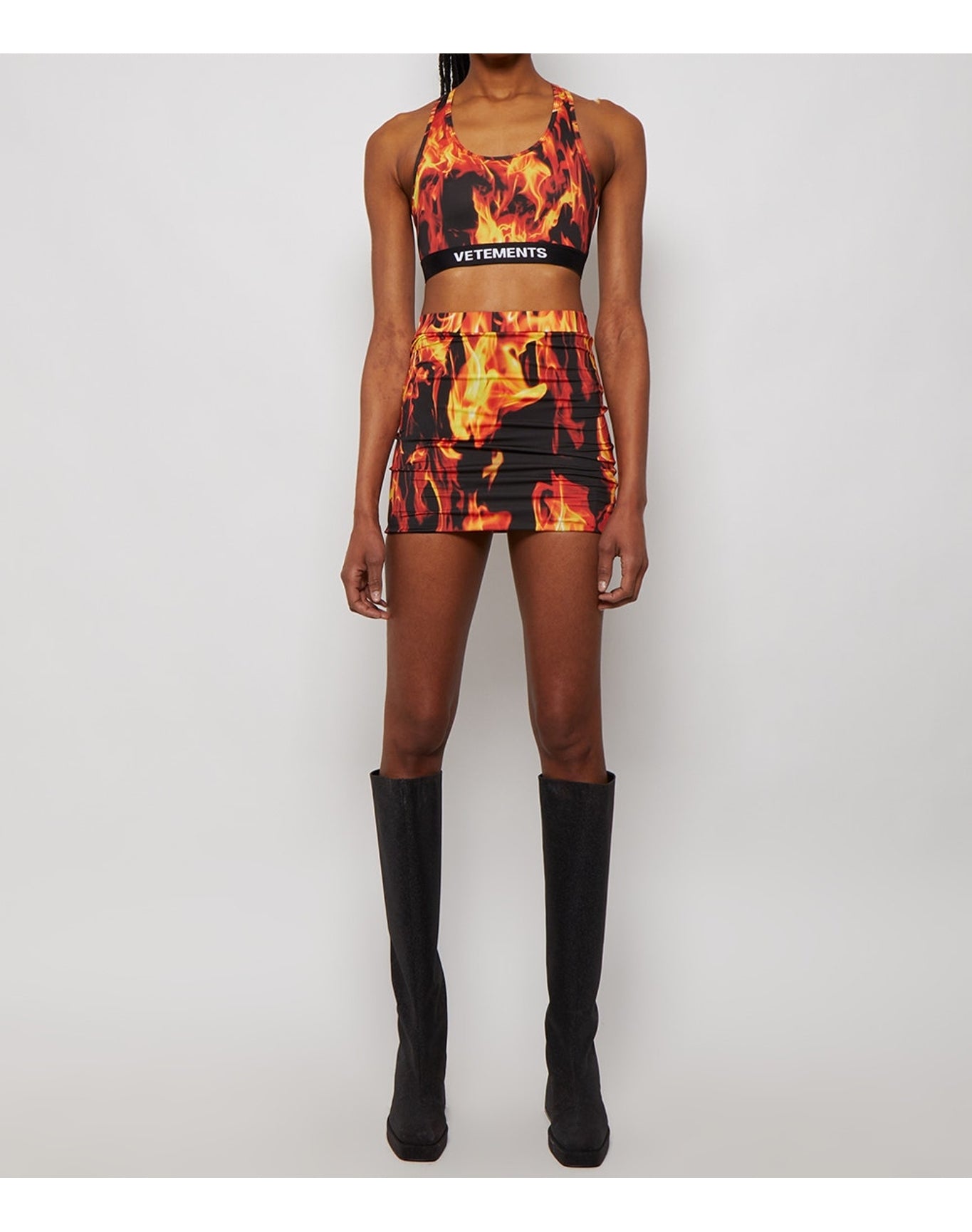 Vetements | Women | Fire Mini Skirt | Orange x Black