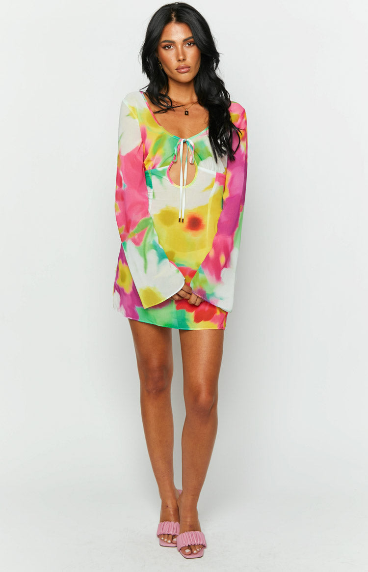 Vienna Long Sleeve Mini Dress | Floral Print