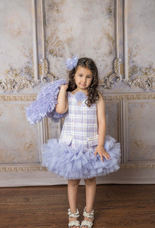Violet Organza Flower Hair Clip