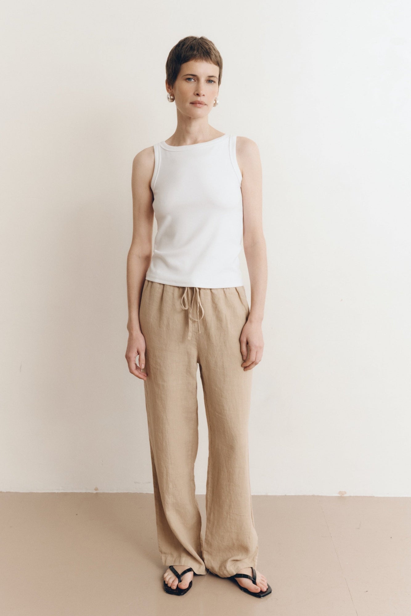 Delphine Linen Pant | Toffee