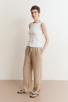 Delphine Linen Pant | Toffee