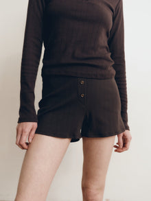 Pointelle Lounge Short | Espresso