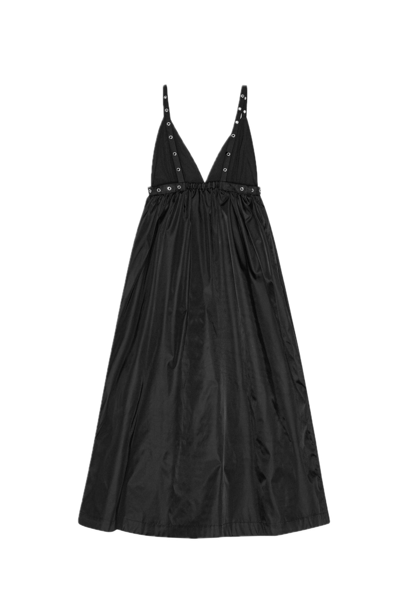 Duchesse Nylon Strap Dress | Black