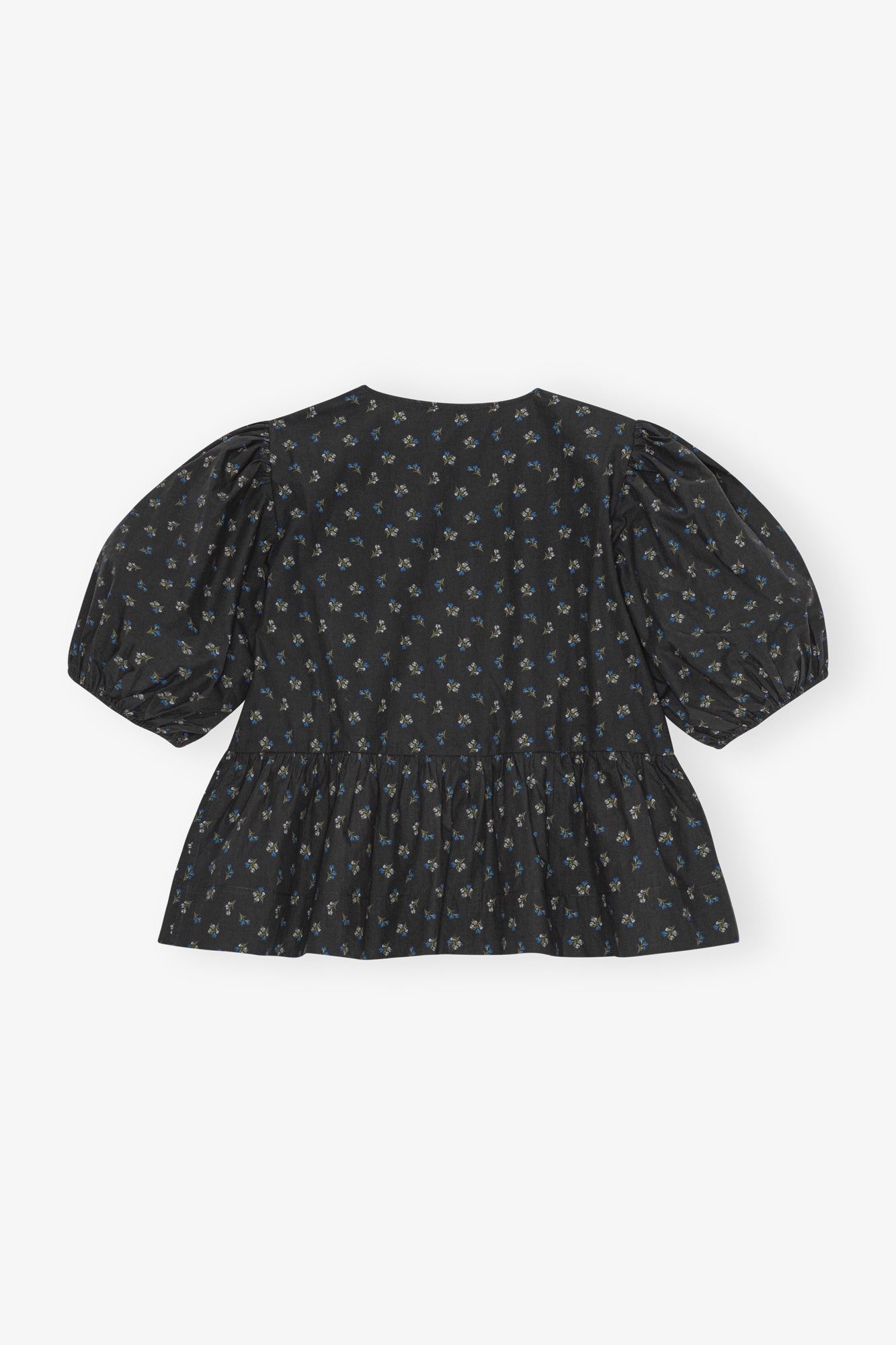 Printed Cotton Peplum Blouse | Phantom