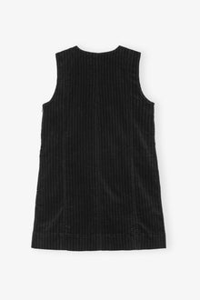 Stretch Corduroy Mini Dress | Black