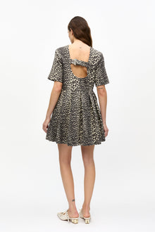 Cotton Tweed Mini Dress | Leopard