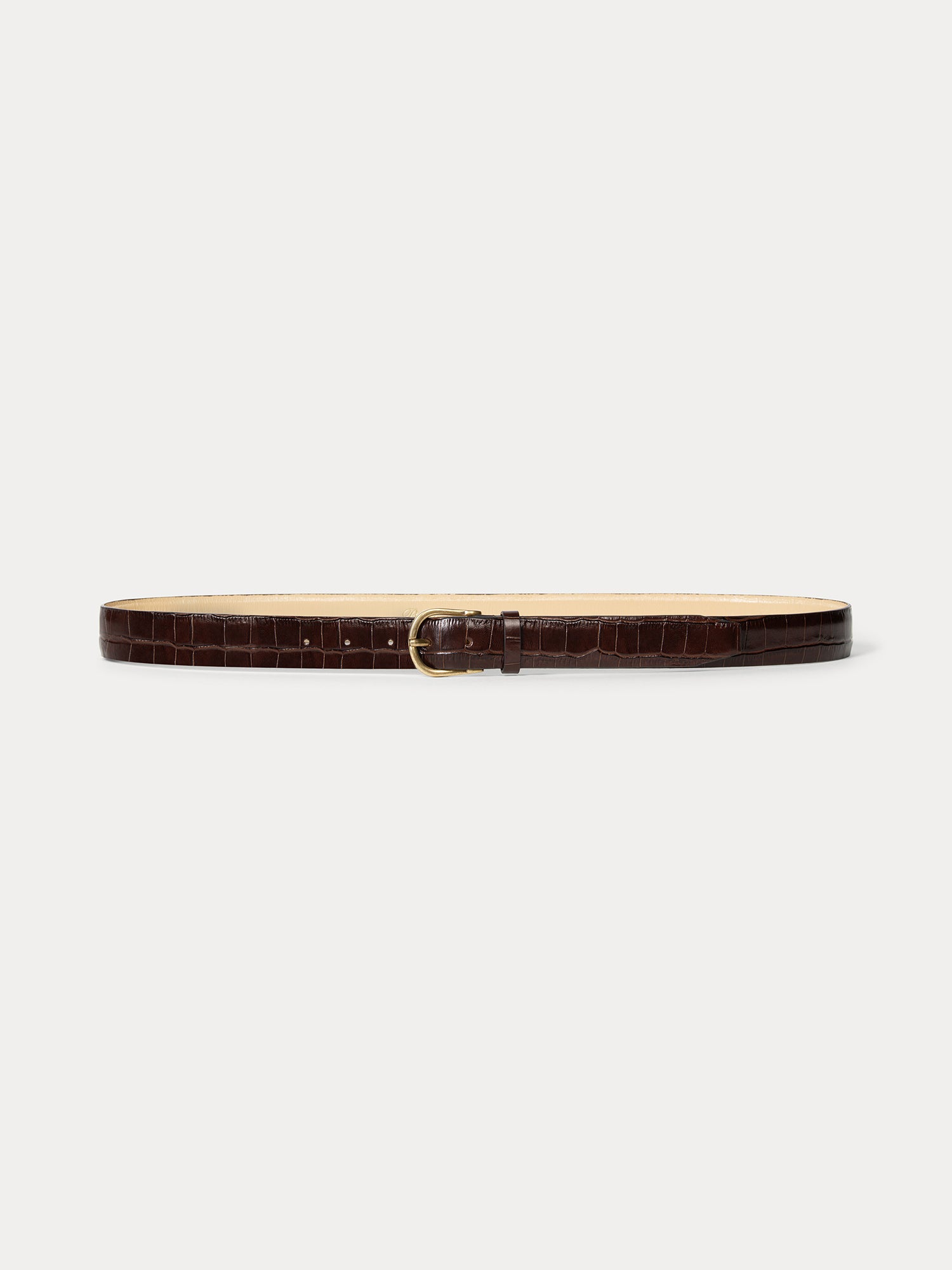 Women | Lutèse Belt With Crocodile Effect | Chocolate