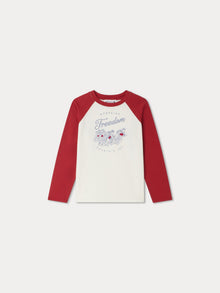 Boy | Guri Motocross Print T Shirt | Burgundry