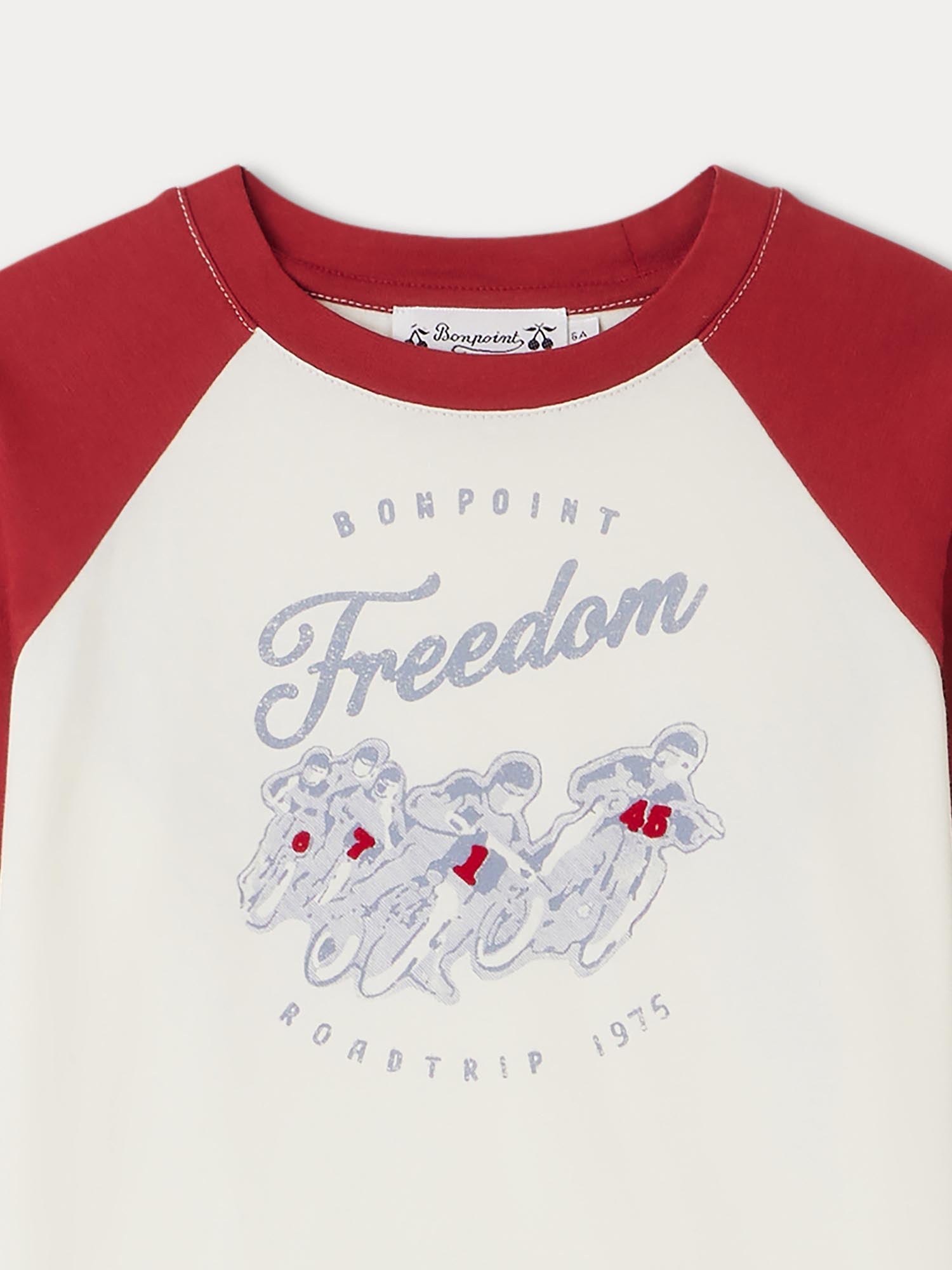 Boy | Guri Motocross Print T Shirt | Burgundry