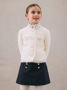 Girl | Gianina Skirt With Golden Buttons | Marine