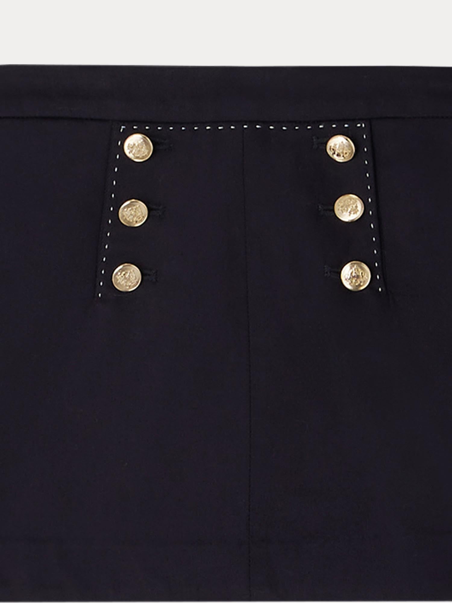 Girl | Gianina Skirt With Golden Buttons | Marine