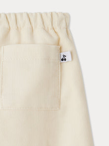 Girl | Dandy White Velvet Pants | Ivory
