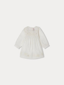 Girl | Theis Dress In Cotton Voile With Embroidery | Milk White