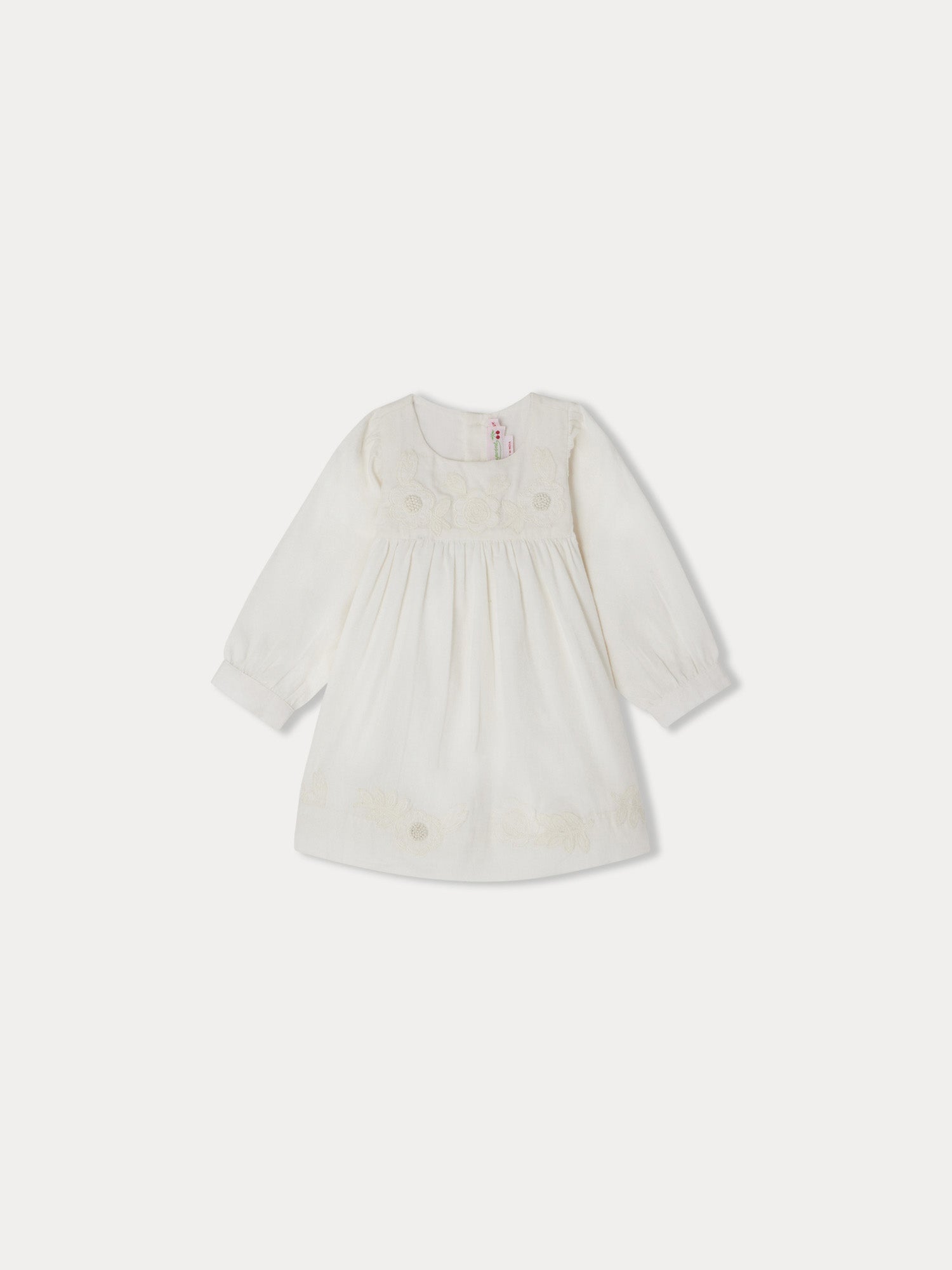 Girl | Theis Dress In Cotton Voile With Embroidery | Milk White