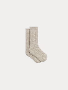 Girl | Bethine Wide Ribbed Socks | Heathered Gray