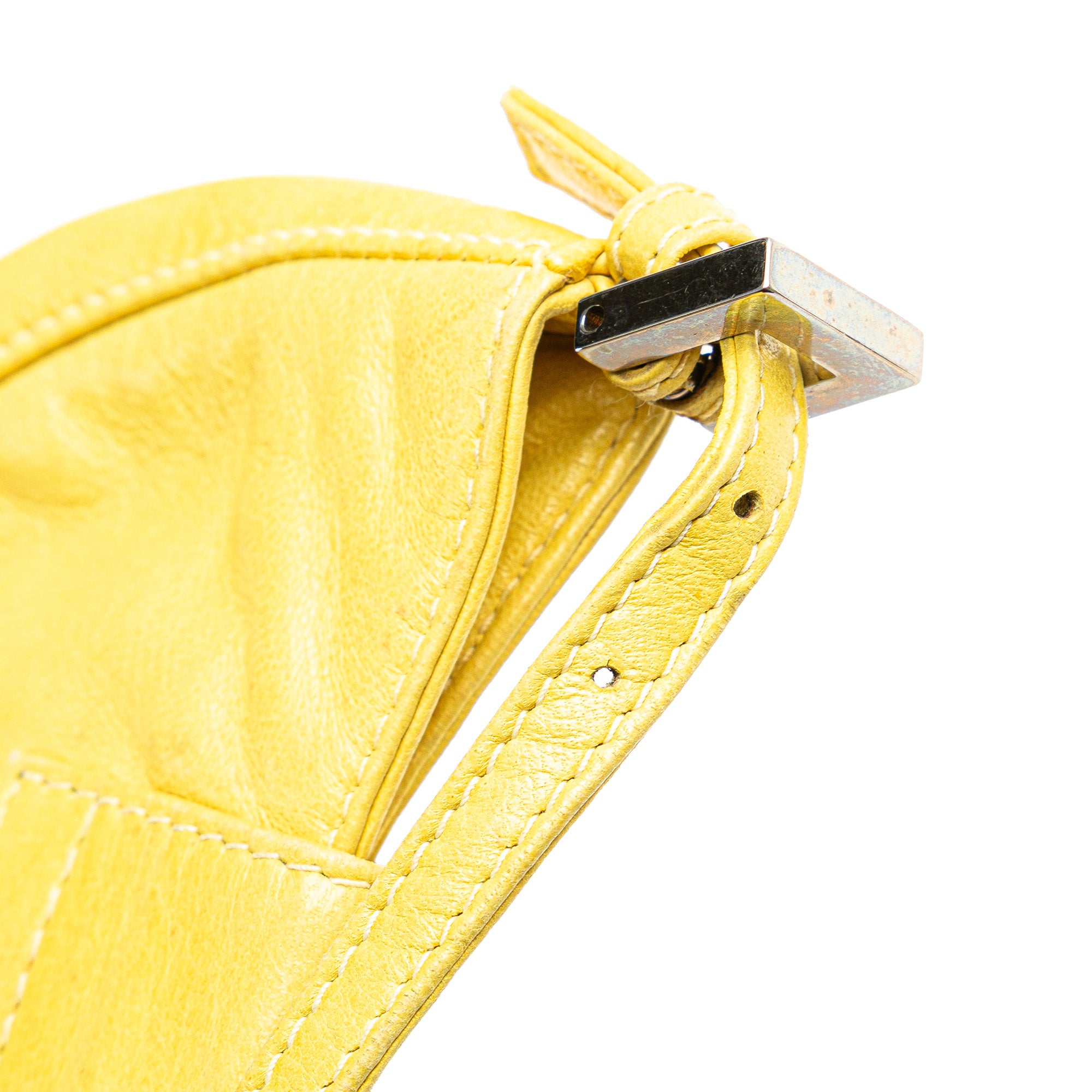 Fendi | Pre-Owned Mini Leather Croissant Handbag | Yellow