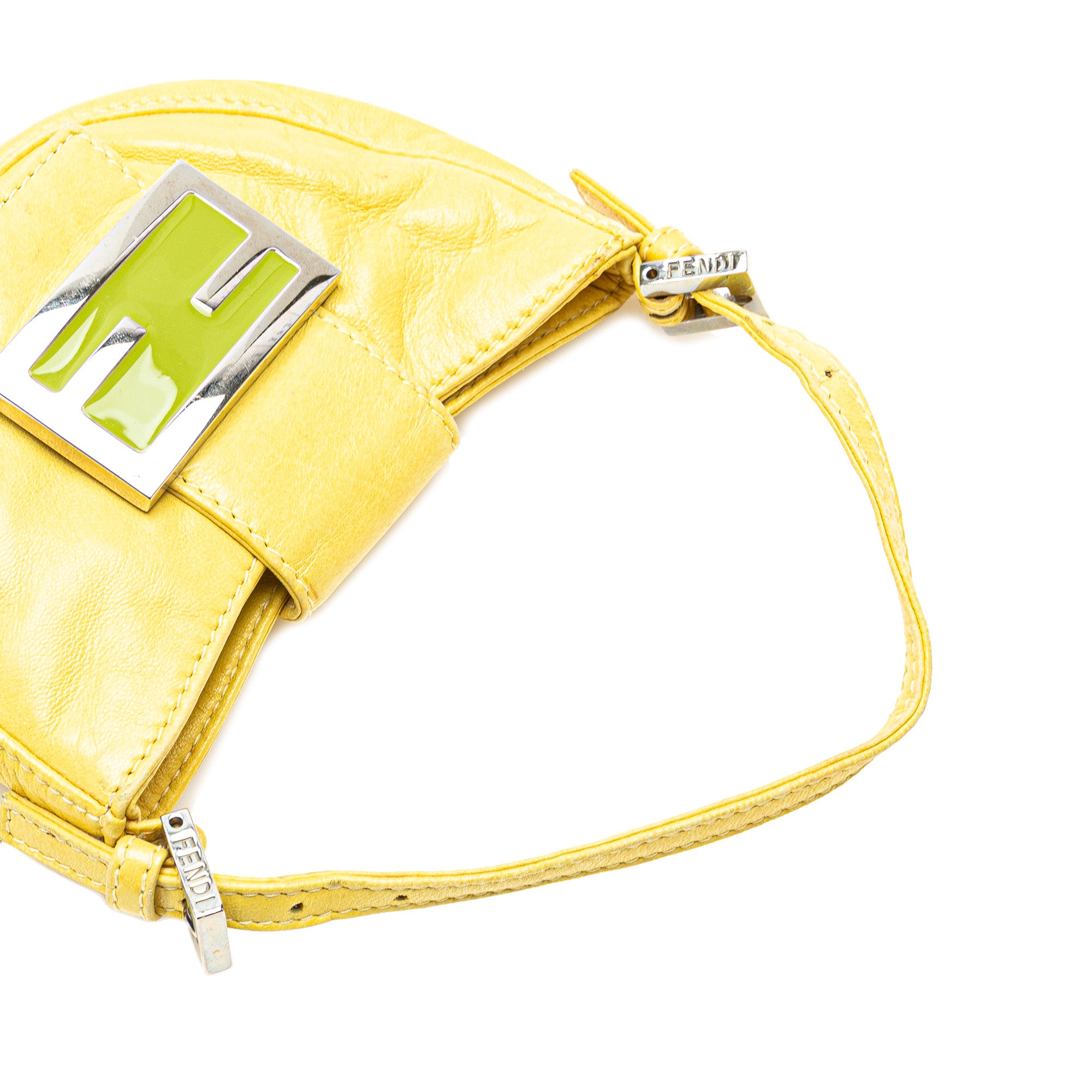 Fendi | Pre-Owned Mini Leather Croissant Handbag | Yellow