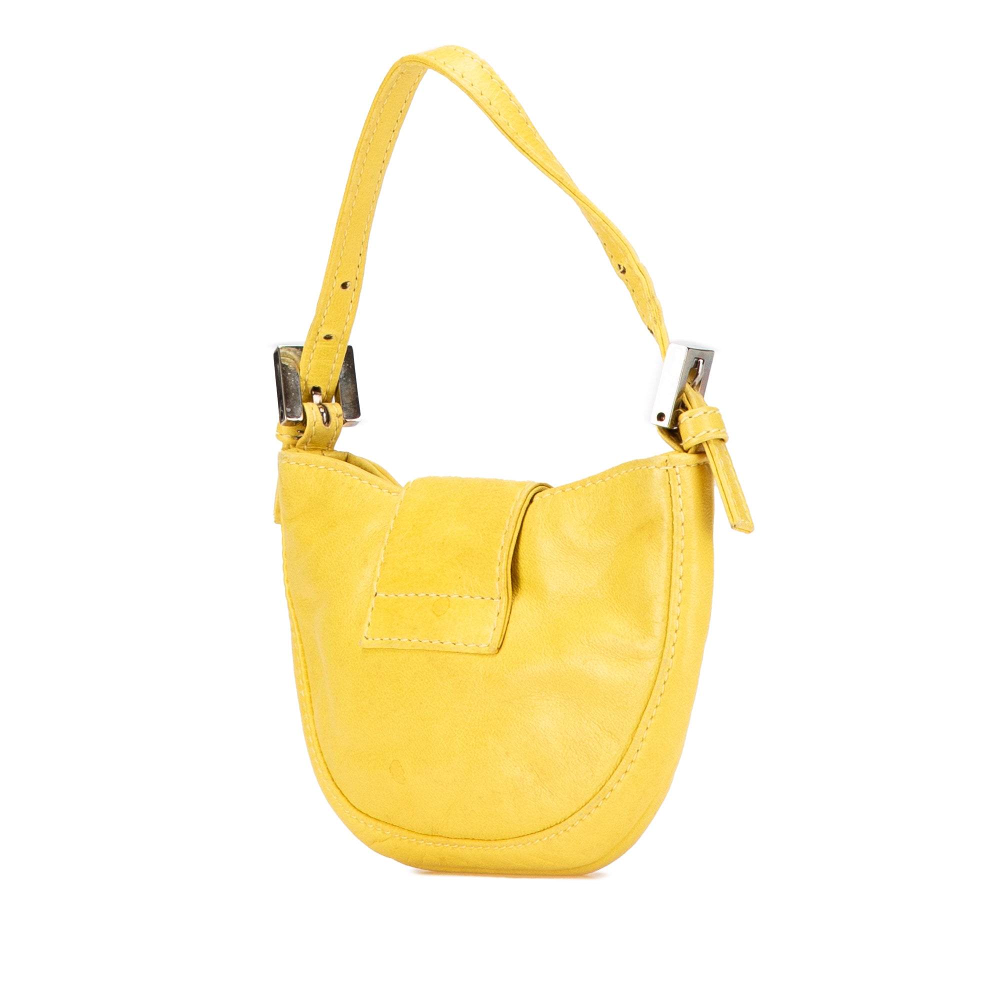 Fendi | Pre-Owned Mini Leather Croissant Handbag | Yellow