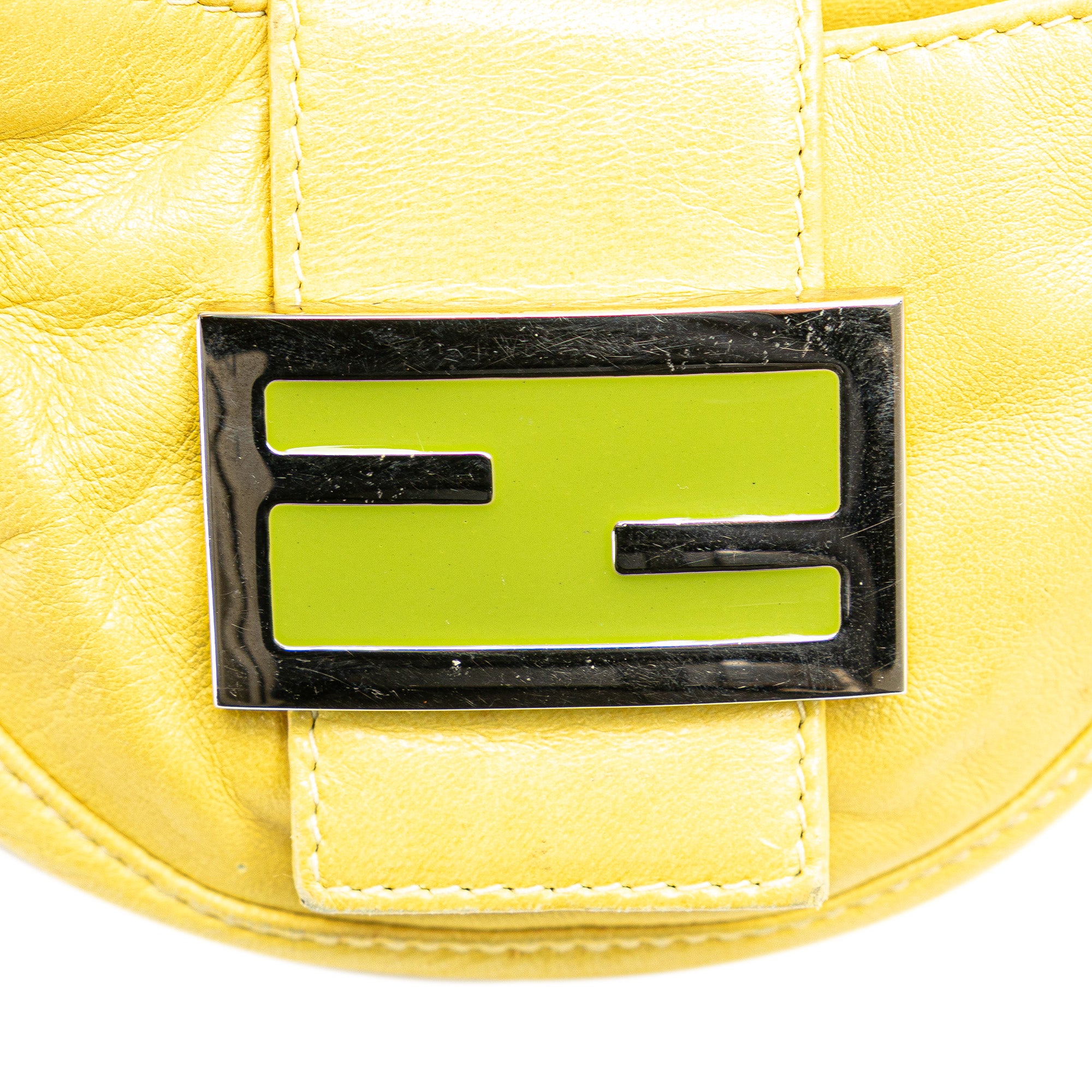 Fendi | Pre-Owned Mini Leather Croissant Handbag | Yellow