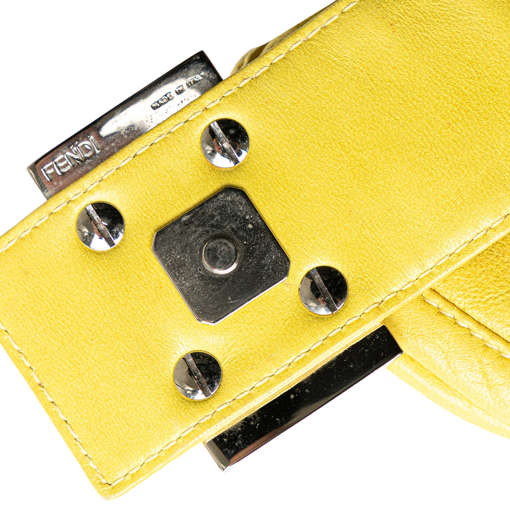 Fendi | Pre-Owned Mini Leather Croissant Handbag | Yellow