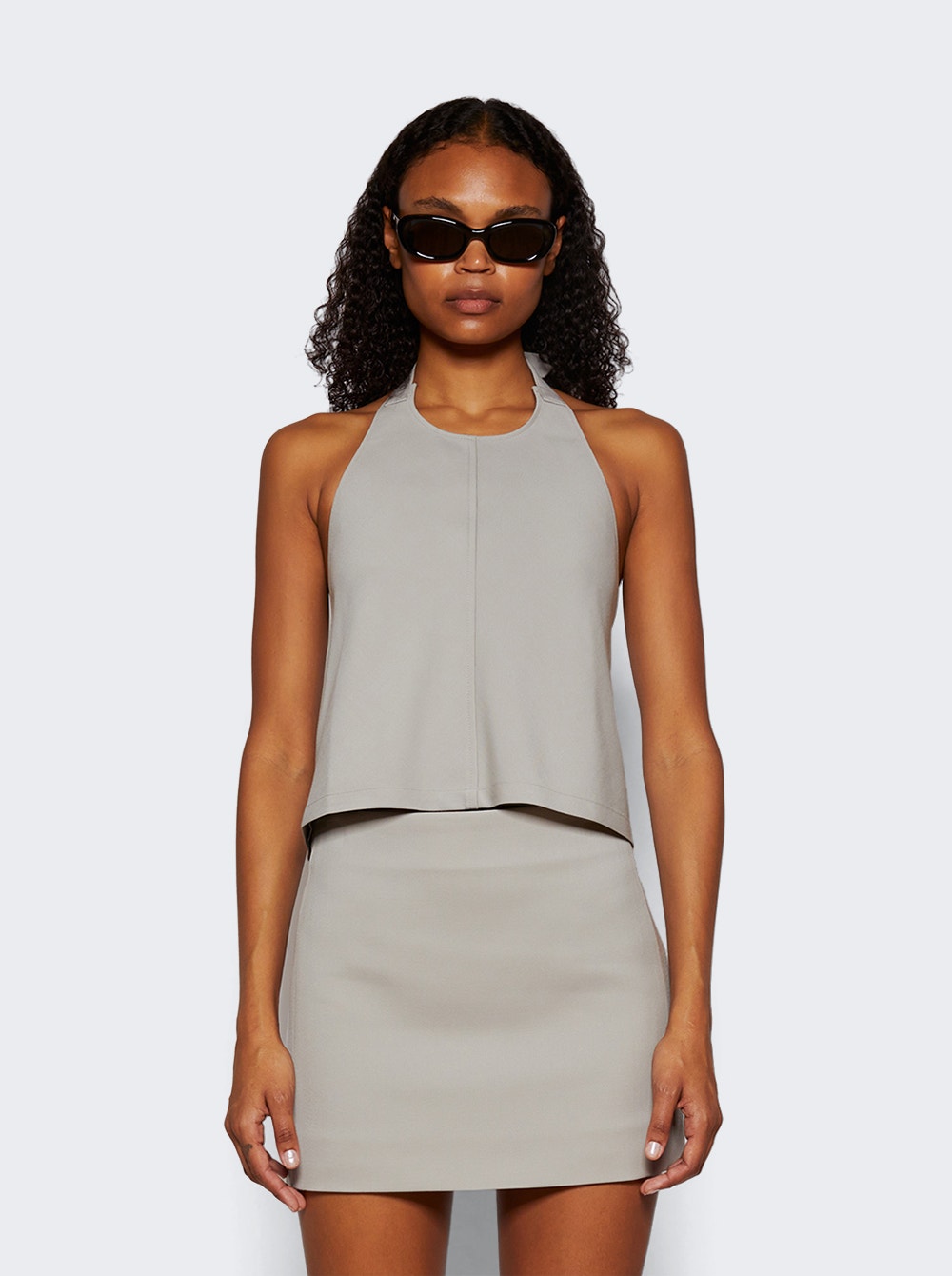 Women | WARDROBE.NYC | Column Mini Skirt | Cement Grey