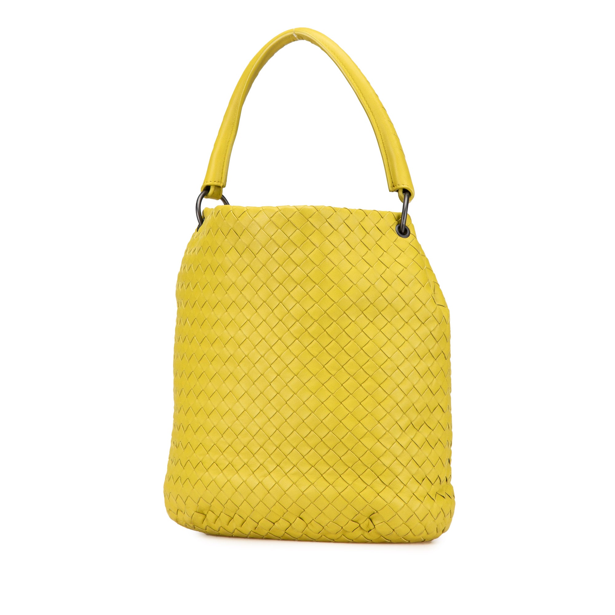 Bottega Veneta | Pre-Owned Nappa Intrecciato Bucket Bag | Yellow