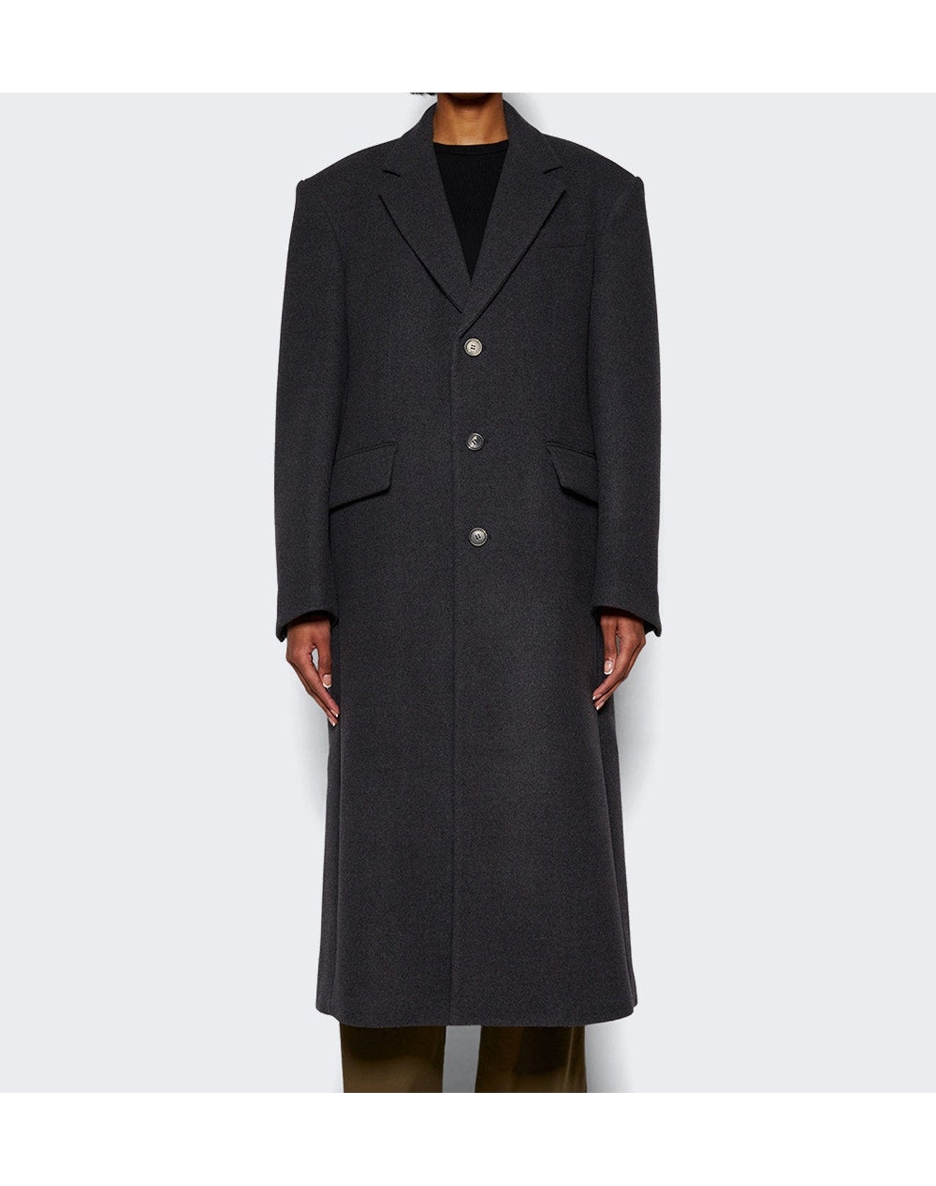 WARDROBE.NYC | Women | Single Breasted Coat | Charcoal