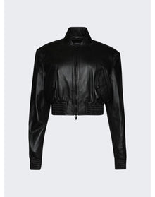 WARDROBE.NYC | Women | Tailored Crop Bomber | Black