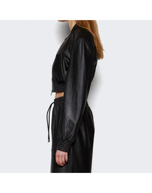 WARDROBE.NYC | Women | Tailored Crop Bomber | Black