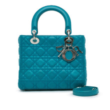 Dior | Pre-Owned Medium Lambskin Cannage Lady | Blue/Turquoise