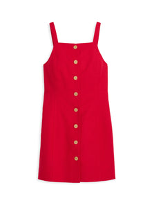 Women | Alexis Dress In Cotton Linen | Crimson