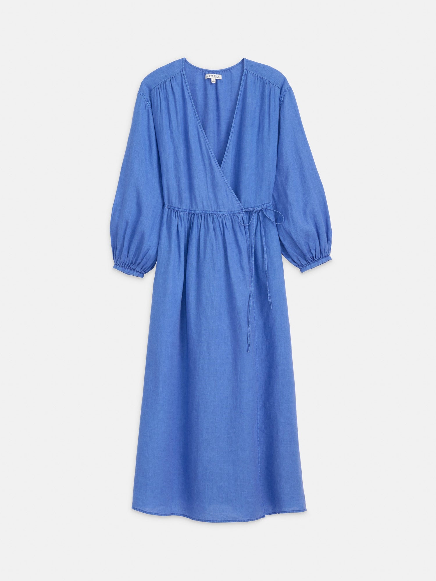 Women | Lauren Wrap Dress In Linen | Ultramarine