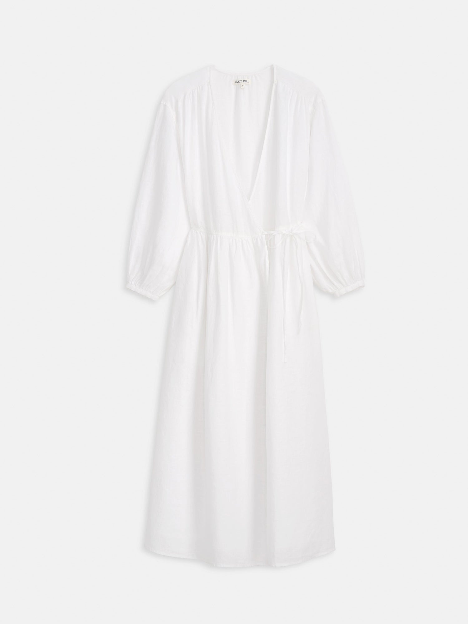 Women | Lauren Wrap Dress In Linen | White