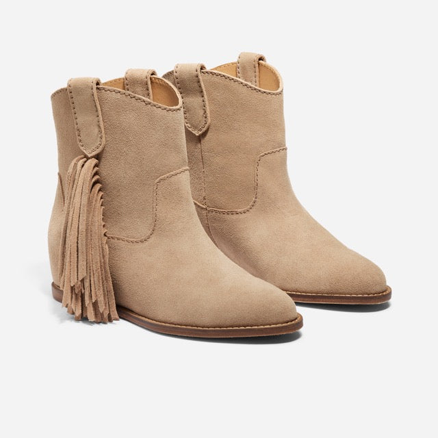 Womens | Amaya Fringe Bootie | Linen Suede