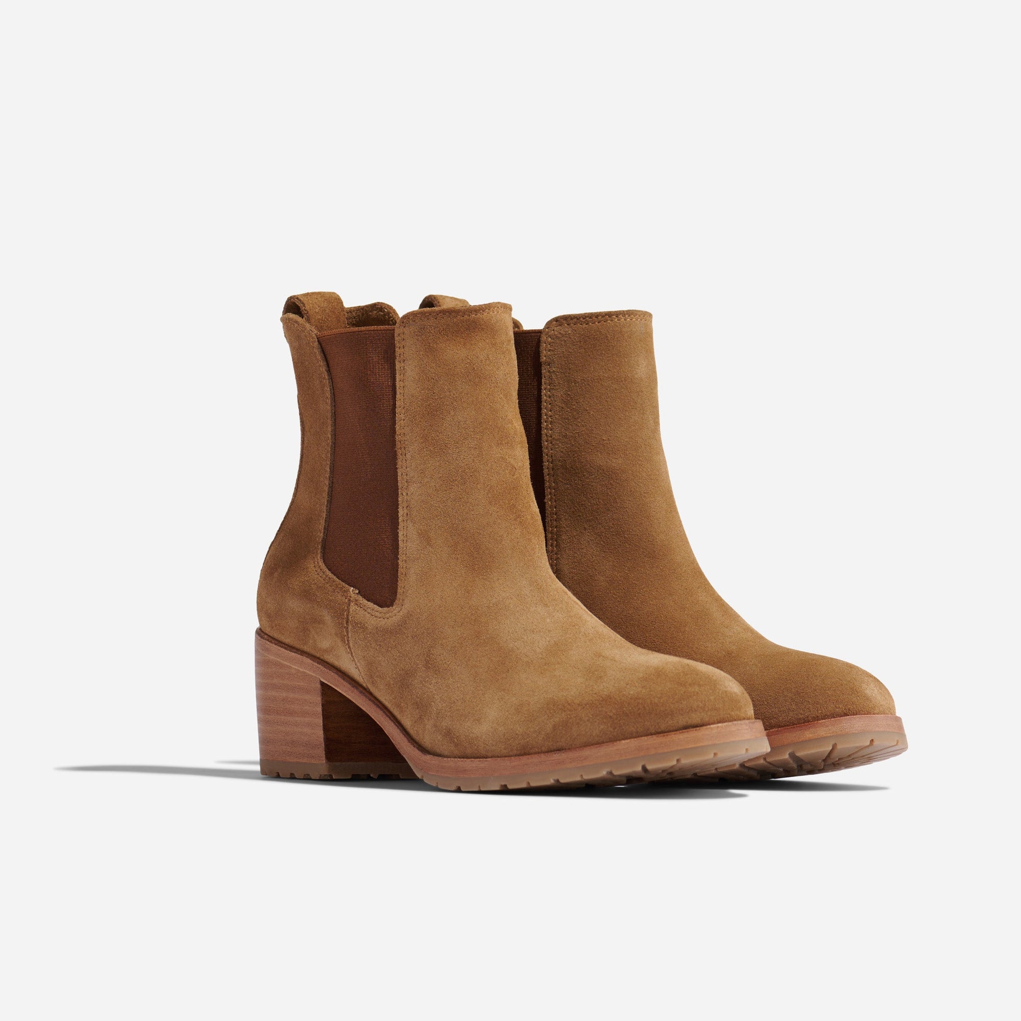Womens | Ana Go-To Heeled Chelsea Boot | Taupe Suede
