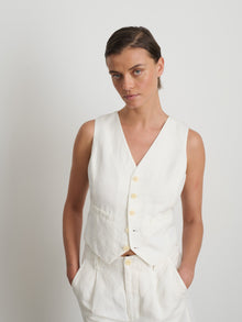 Women | Madeline Vest | Twill Ecru