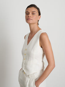 Women | Madeline Vest | Twill Ecru