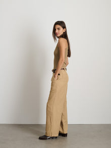 Women | Madeline Pleat Trouser | Twill Vintage Khaki