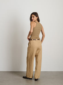 Women | Madeline Pleat Trouser | Twill Vintage Khaki