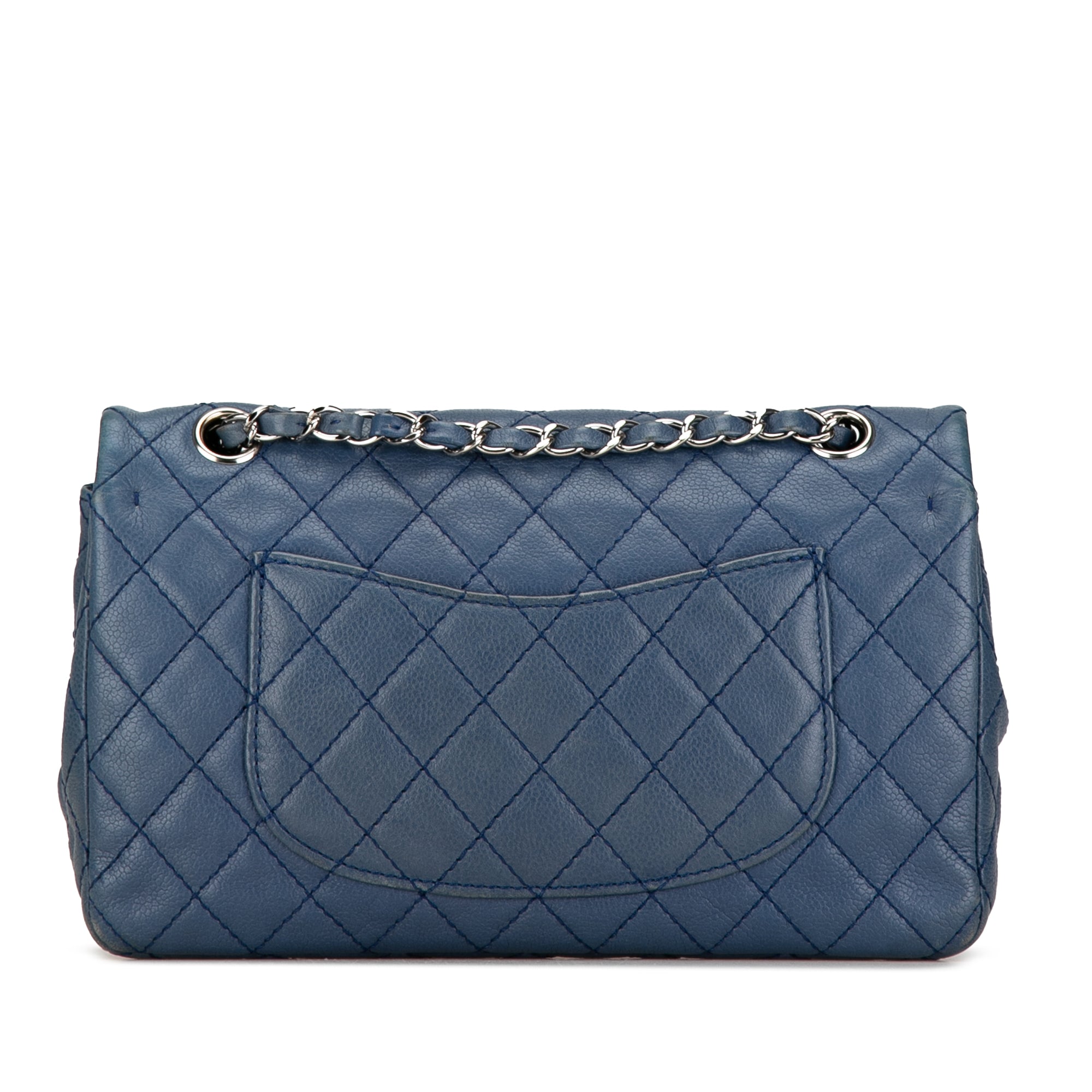 Chanel | Pre-Owned Medium Classic Caviar Double Flap - II | Blue/Peacock
