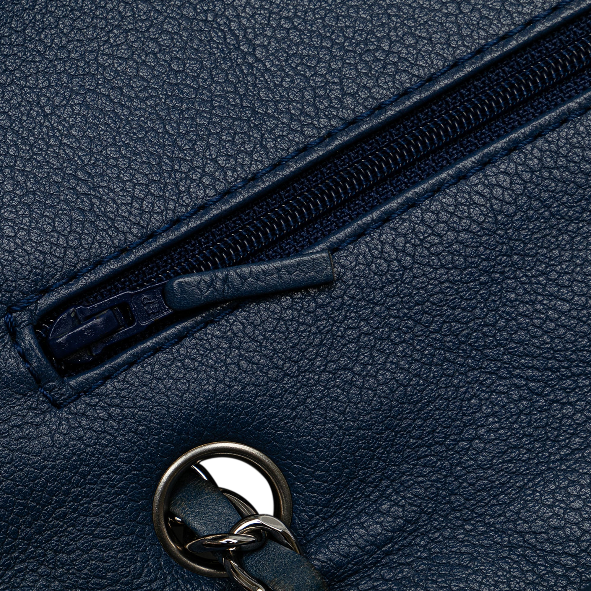 Chanel | Pre-Owned Medium Classic Caviar Double Flap - II | Blue/Peacock