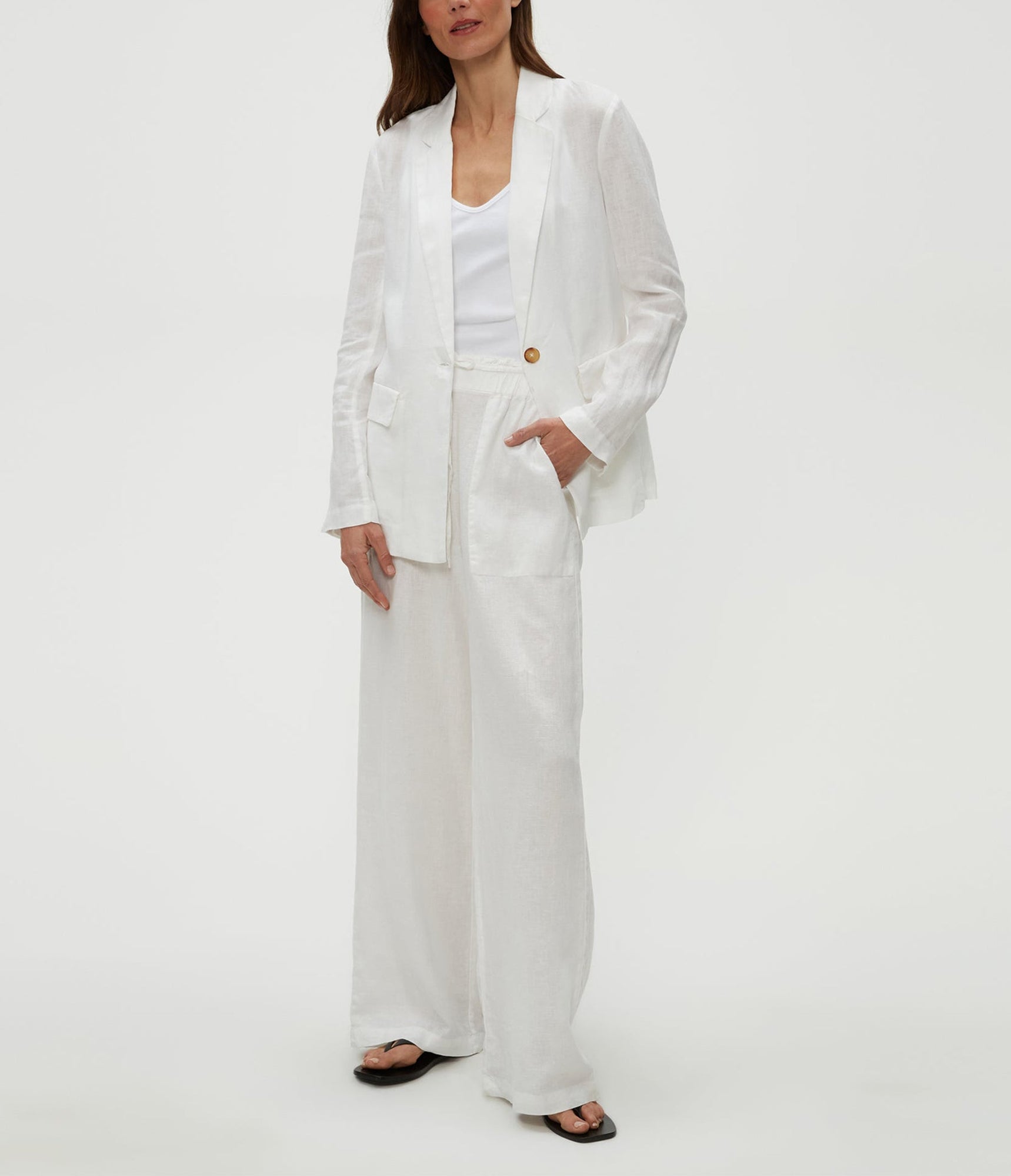 Jules Linen Pant | White